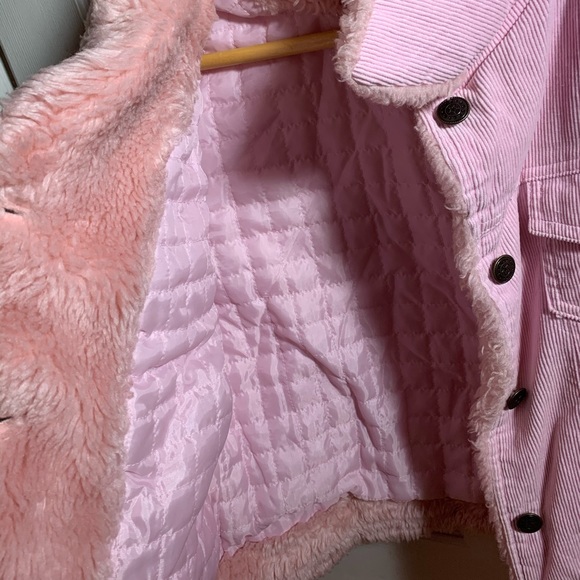 Pink Corduroy Fluffy Jacket - Picture 2 of 3